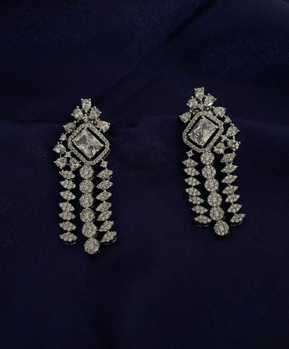 Diamond Set/American Diamond Set/CZ Set/Cocktail Necklace Set/Diamond Earrings/Cubic Zirconia/Indian Jewelry Set/Wedding Set