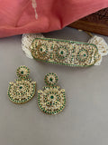 Green Jadau Choker Necklace Set