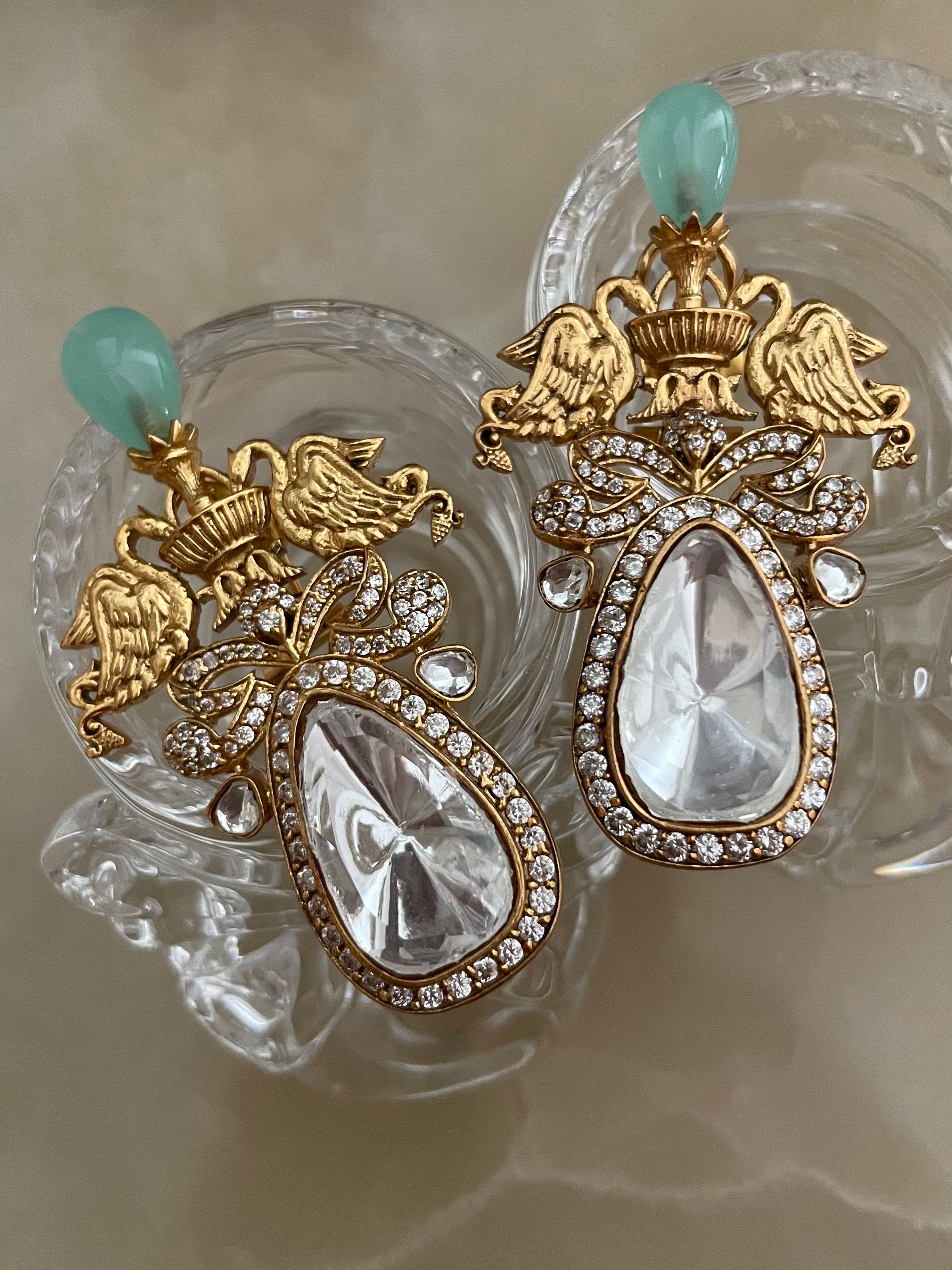 Mintgreen Mossanite Earrings