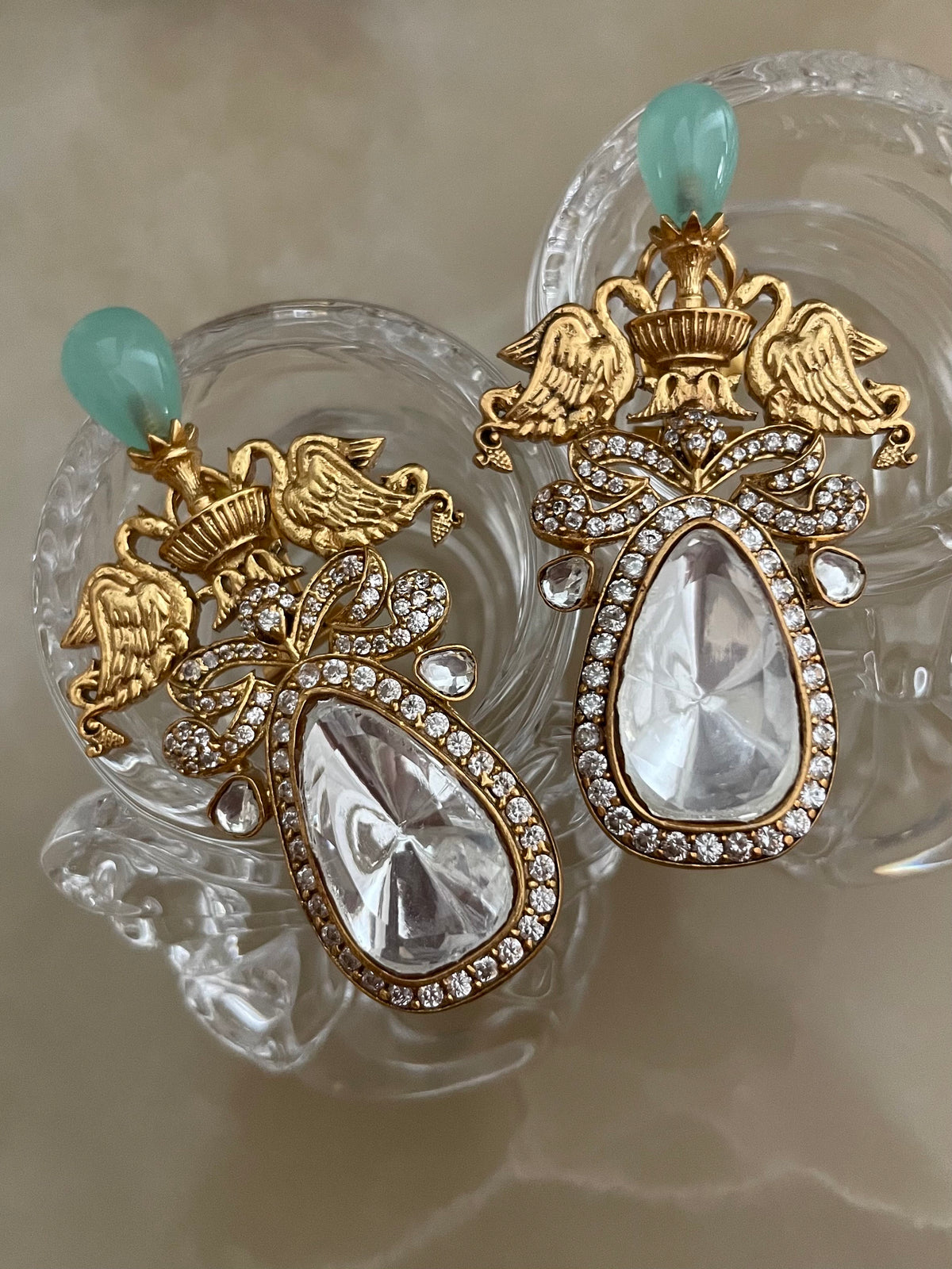 Mintgreen Mossanite Earrings
