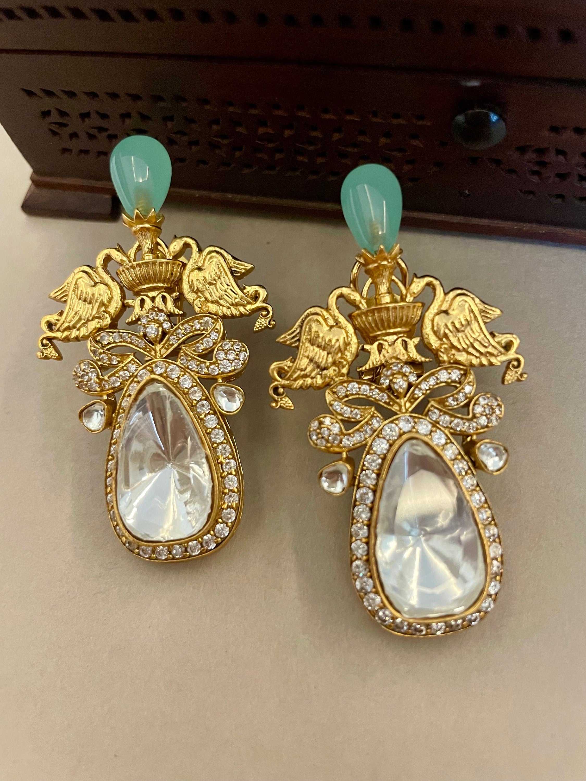 Mintgreen Mossanite Earrings