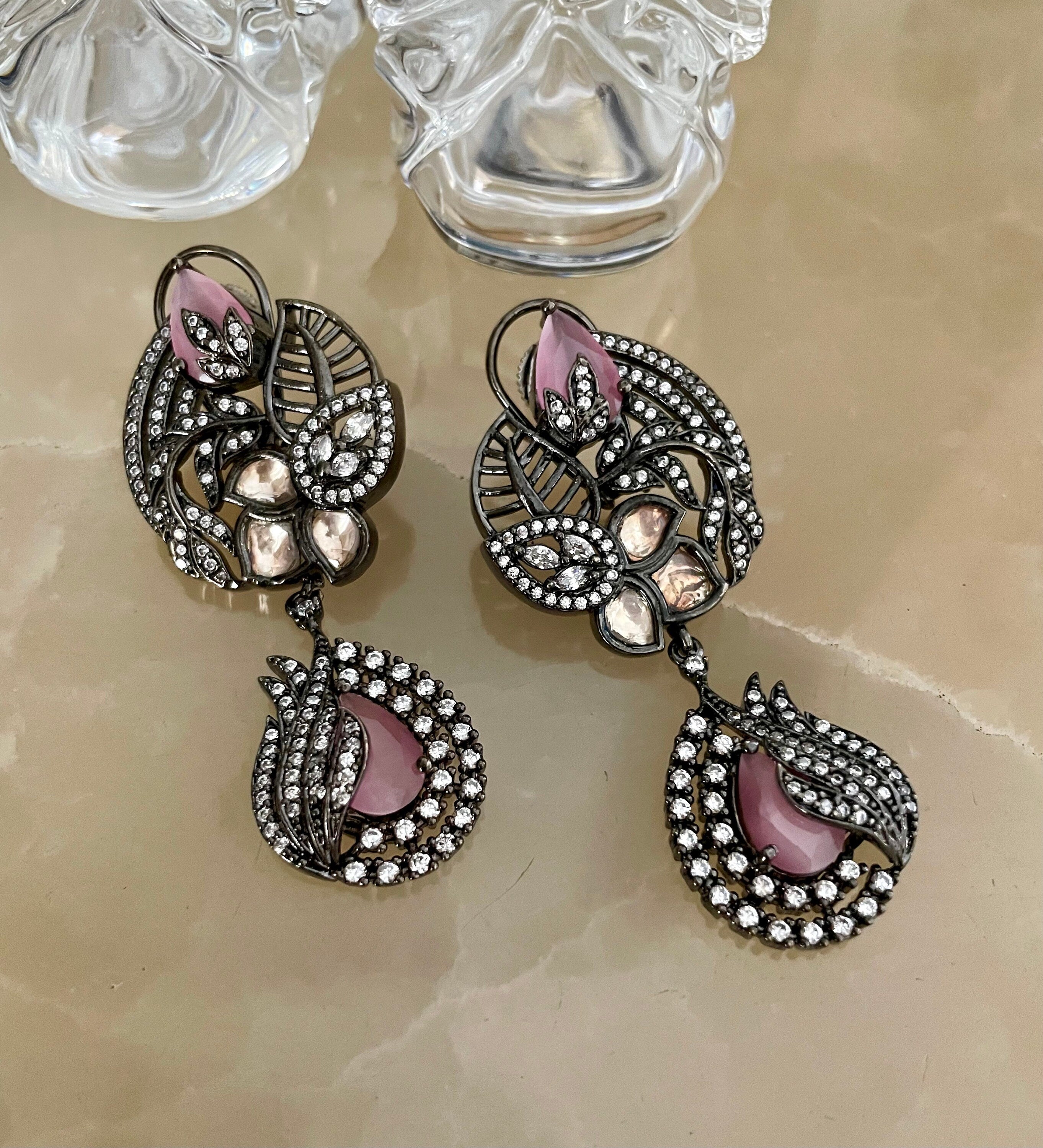 Pink Victorian Earrings