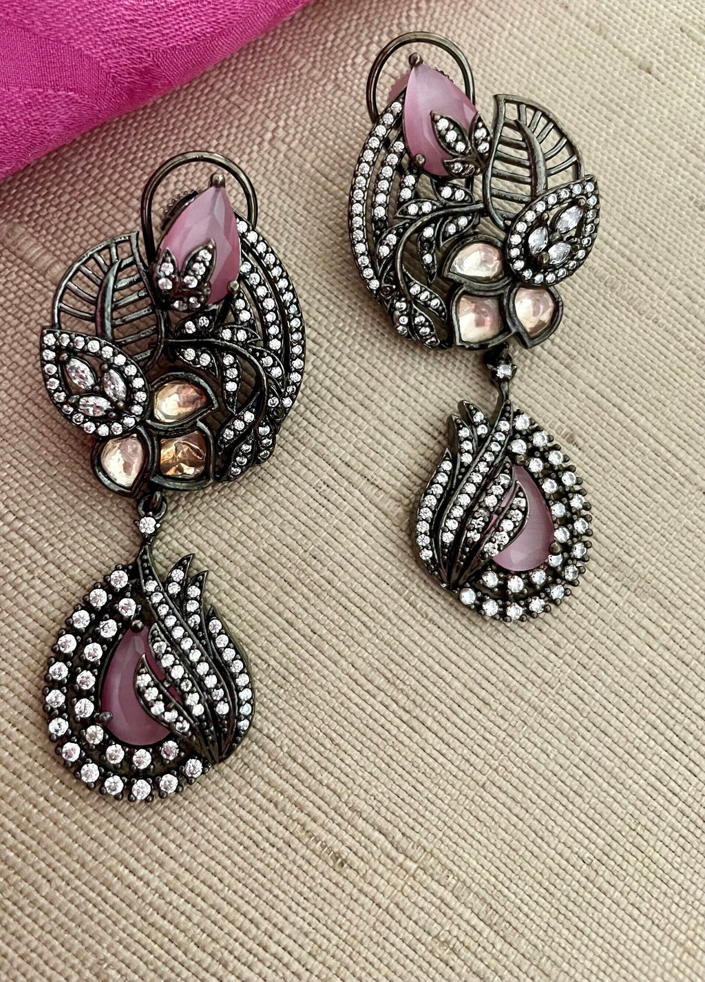 Pink Victorian Earrings