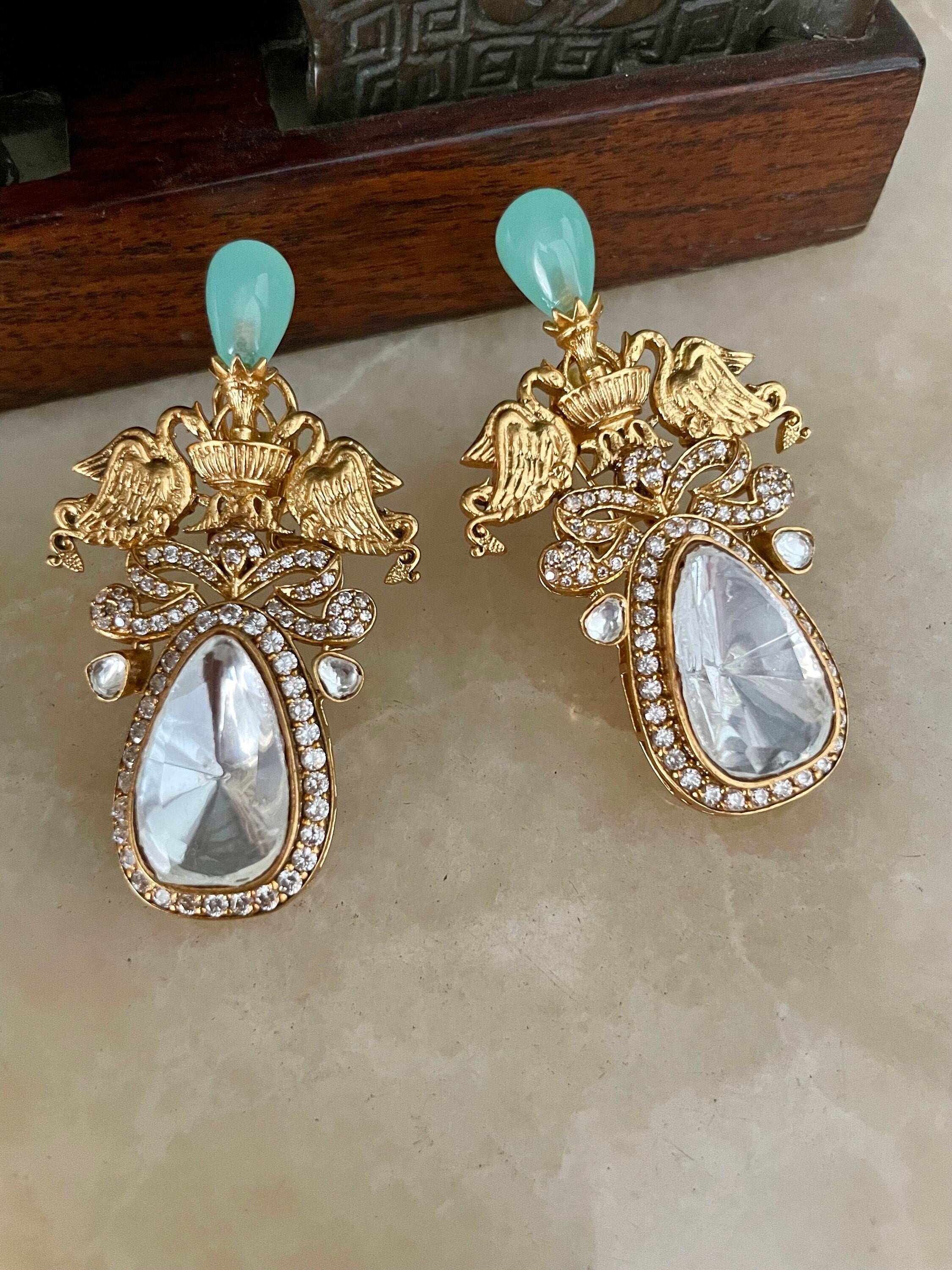 Mintgreen Mossanite Earrings