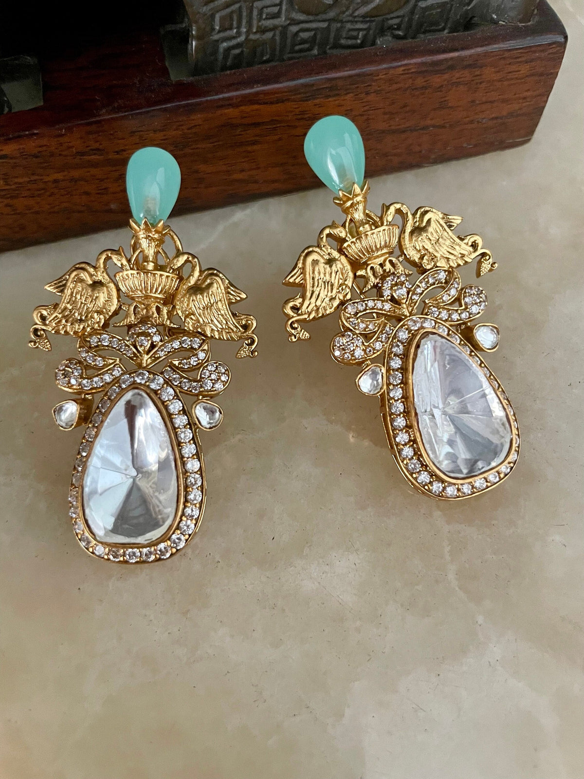 Mintgreen Mossanite Earrings