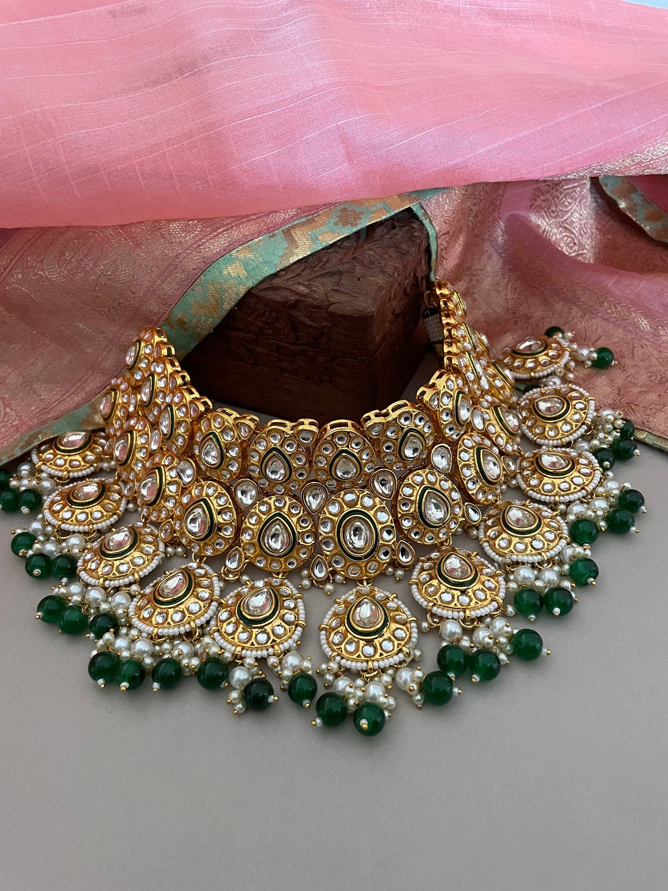 Green Kundan Bridal Necklace Set