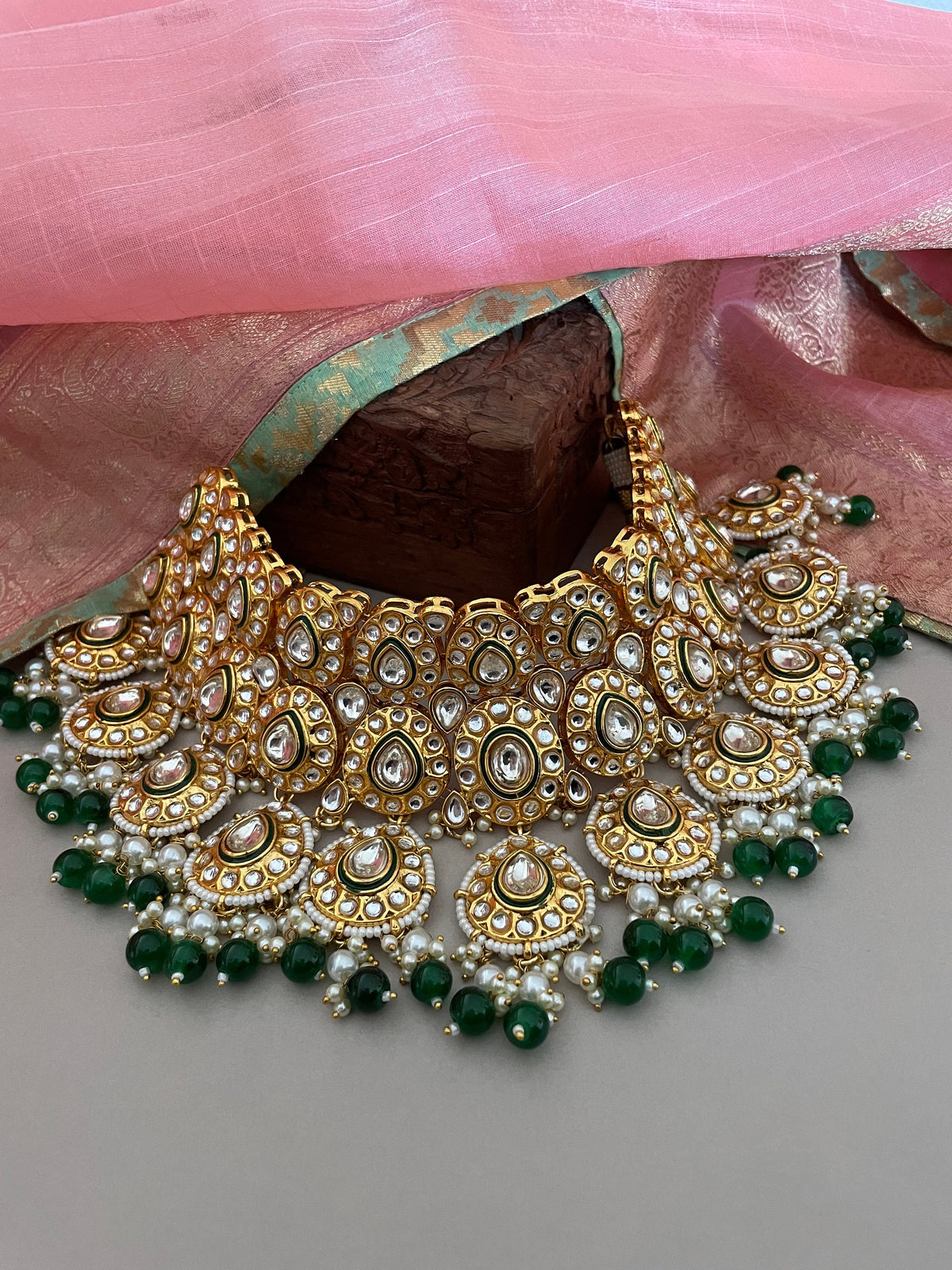 Green Kundan Bridal Necklace Set