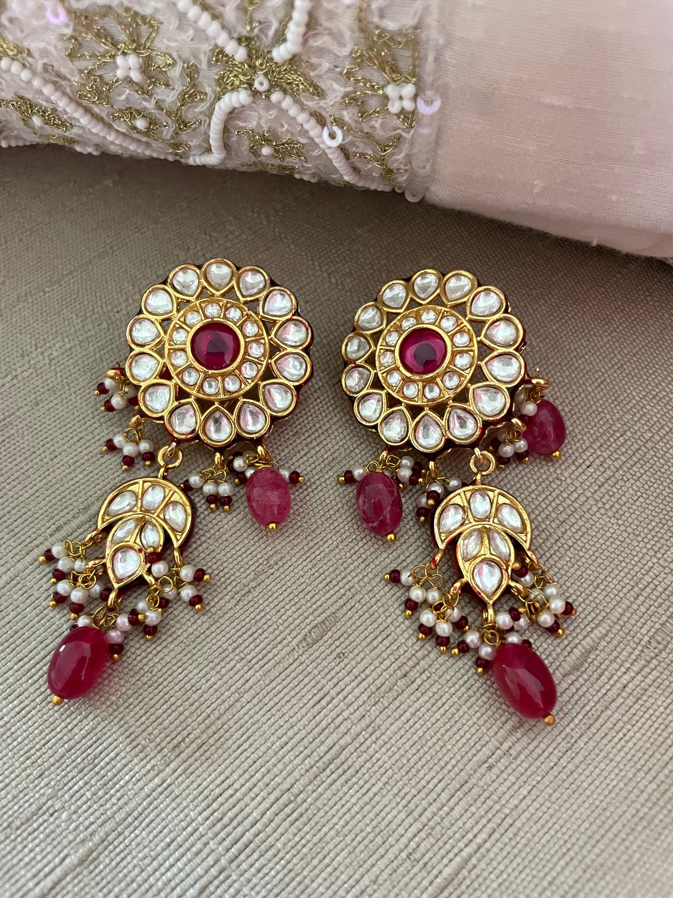 Red Kundan Choker Necklace Set