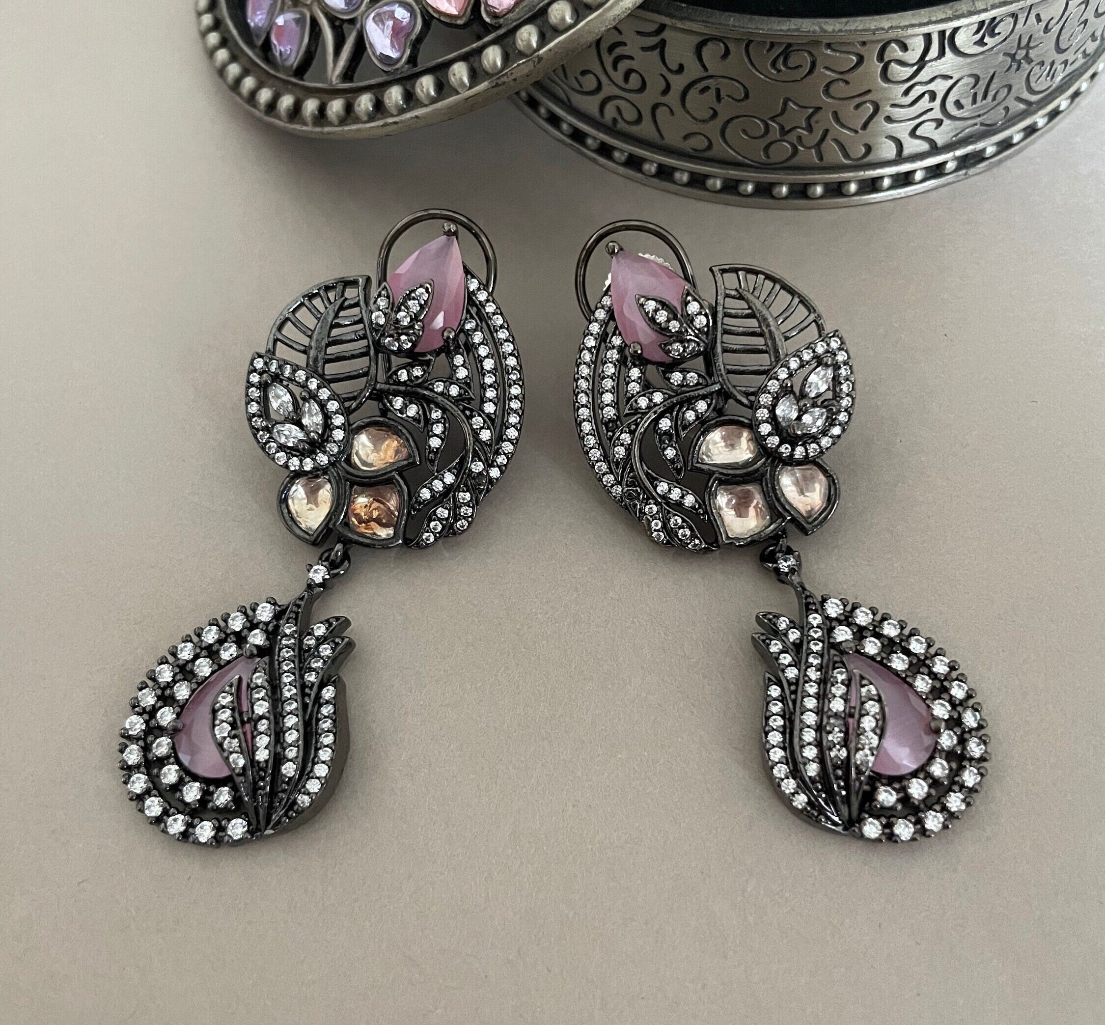 Pink Victorian Earrings