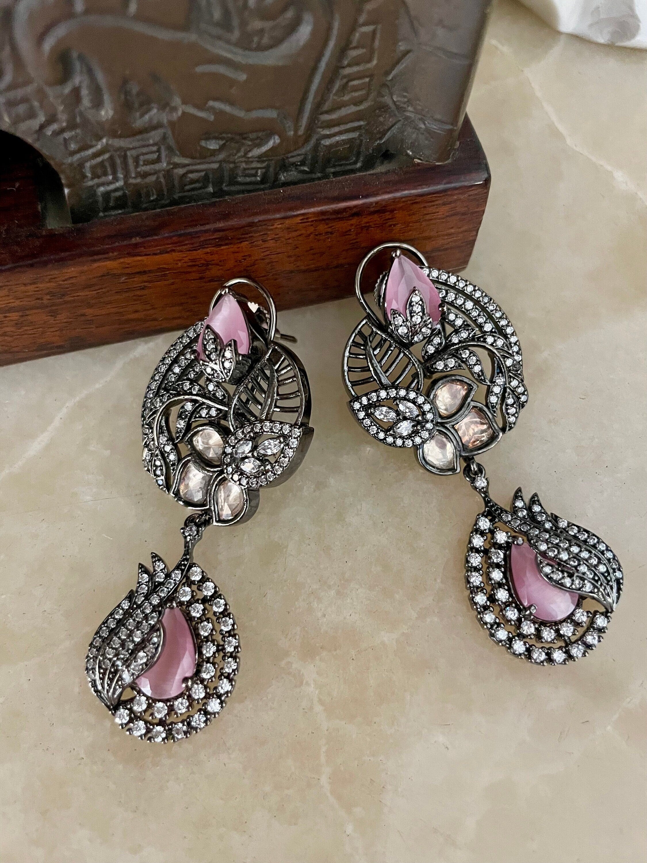 Pink Victorian Earrings