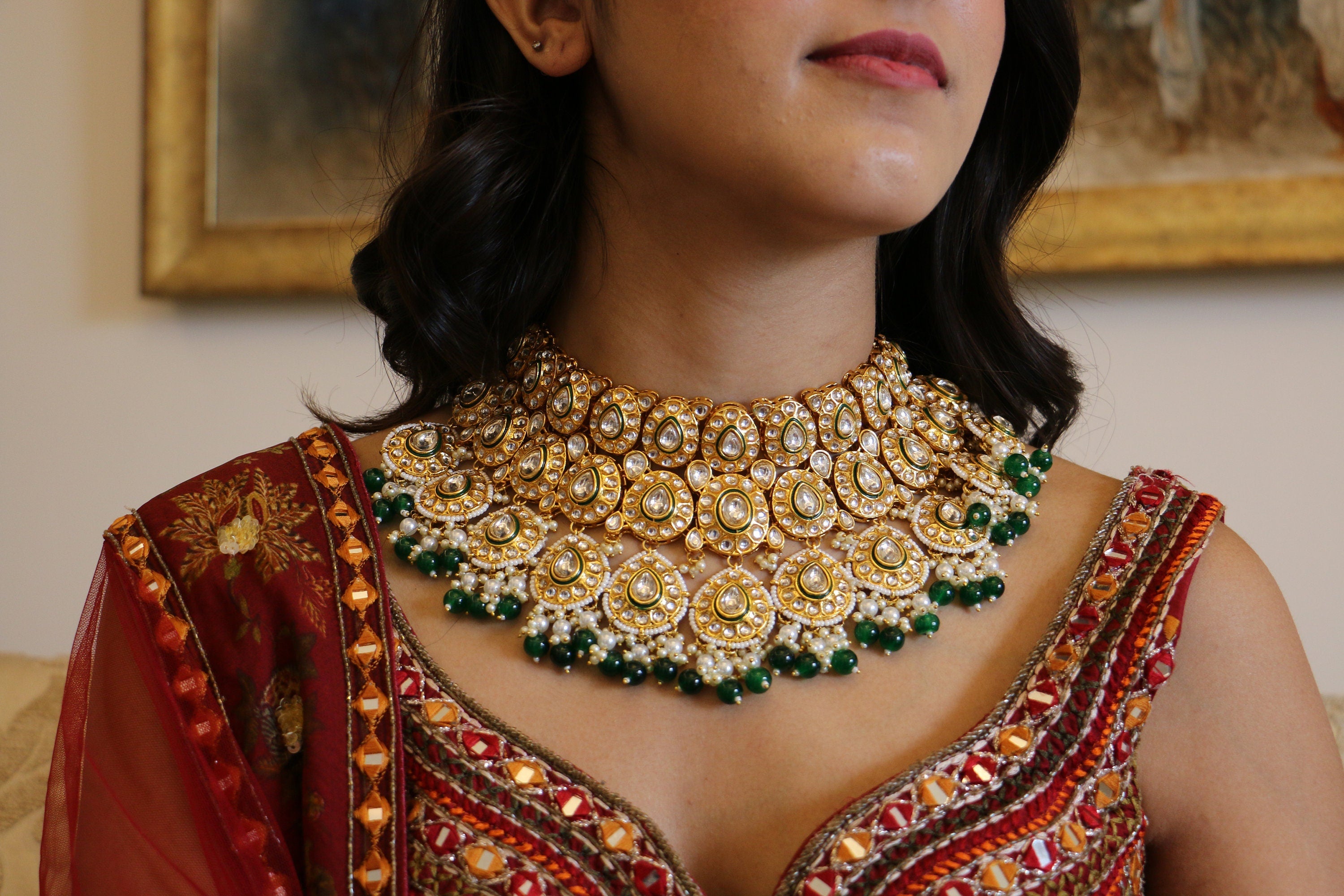 Green Kundan Bridal Necklace Set