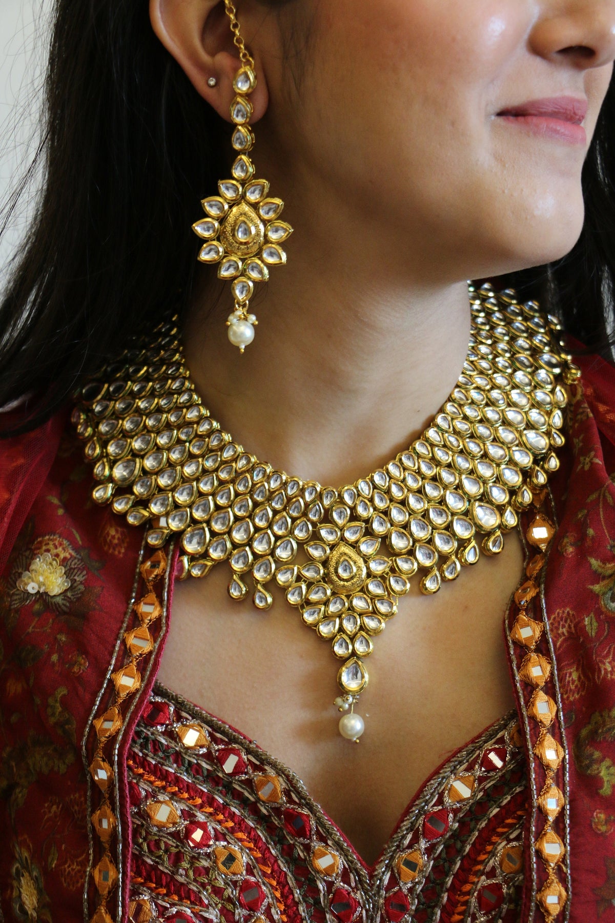 Gold Kundan Bridal Necklace Set