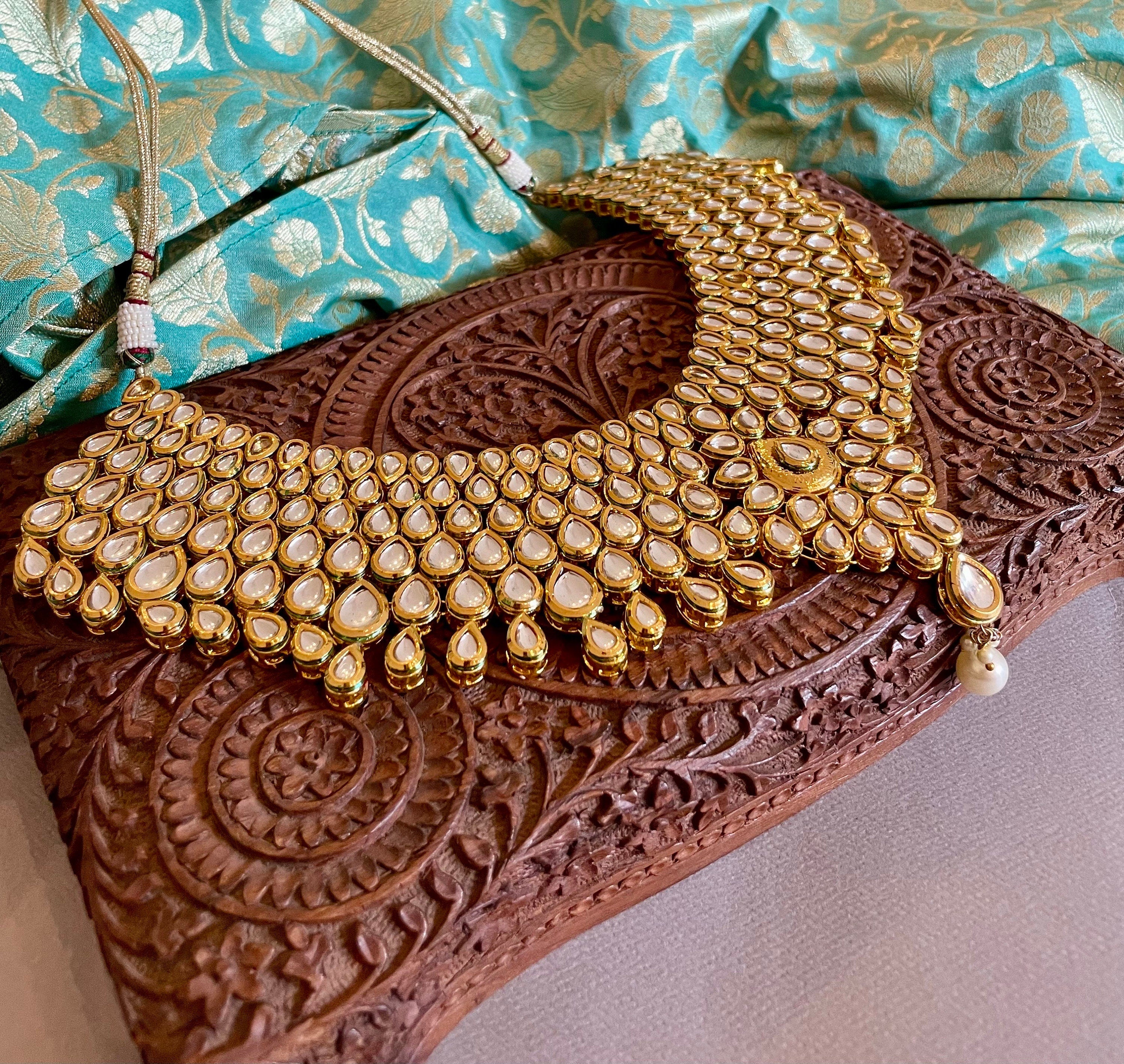 Gold Kundan Bridal Necklace Set