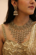 Antique Gold Polki Bridal Necklace Set