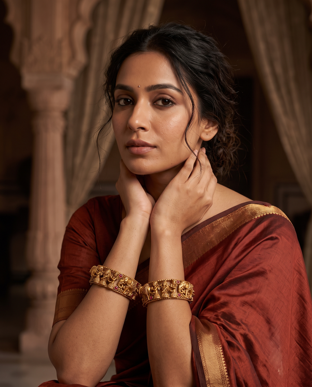 Ruby Baraat Openable Kadas – Traditional Bridal Bangle Pair