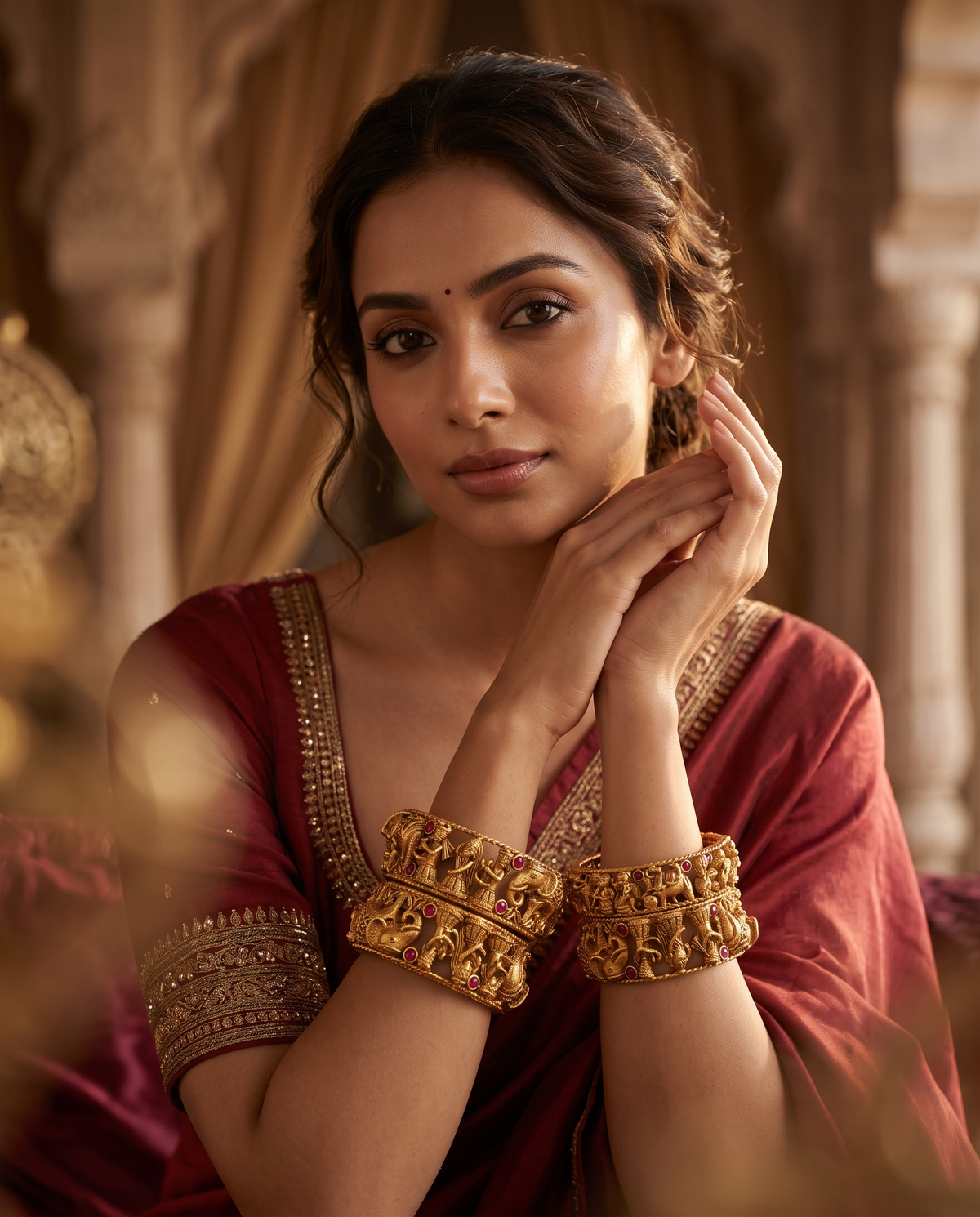 Ruby Baraat Openable Kadas – Traditional Bridal Bangle Pair
